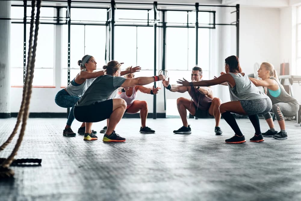 People working out background